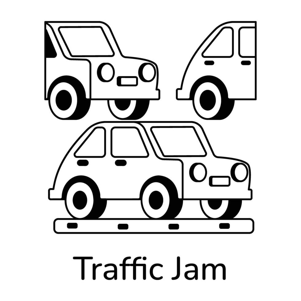 Trendy Traffic Jam vector