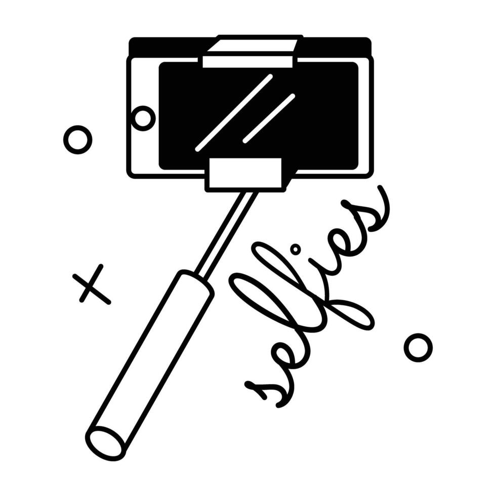 Trendy Selfie Stick vector