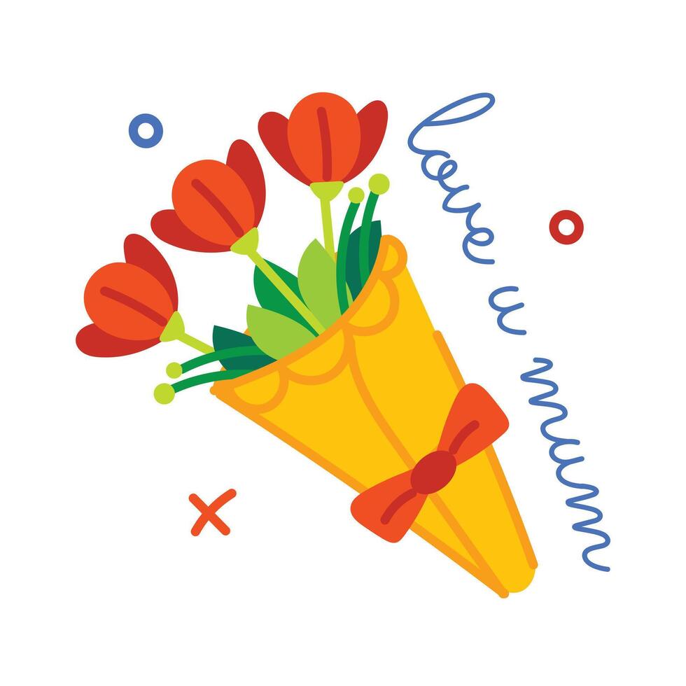 Trendy Rose Bouquet vector