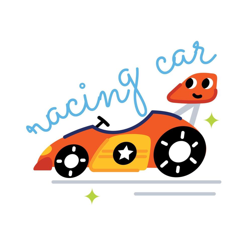 Trendy Racing Car vector