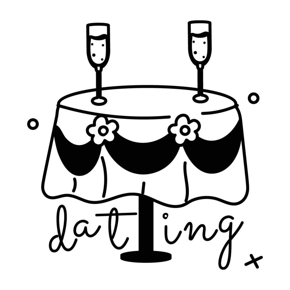 Trendy Dating Restaurant vector