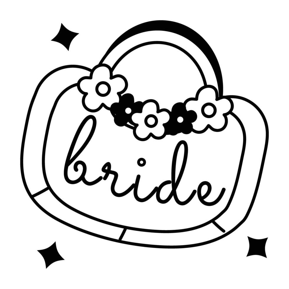 Trendy Bridal Purse vector