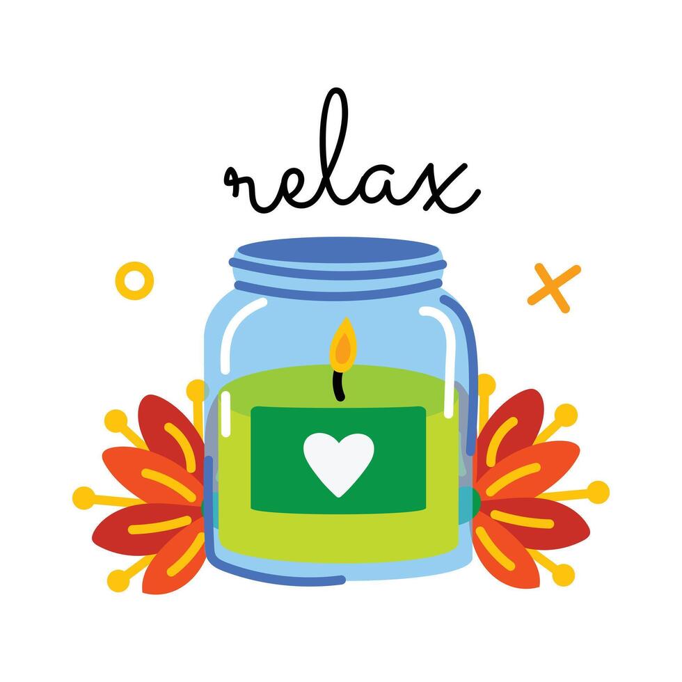 Trendy Relaxing Candle vector