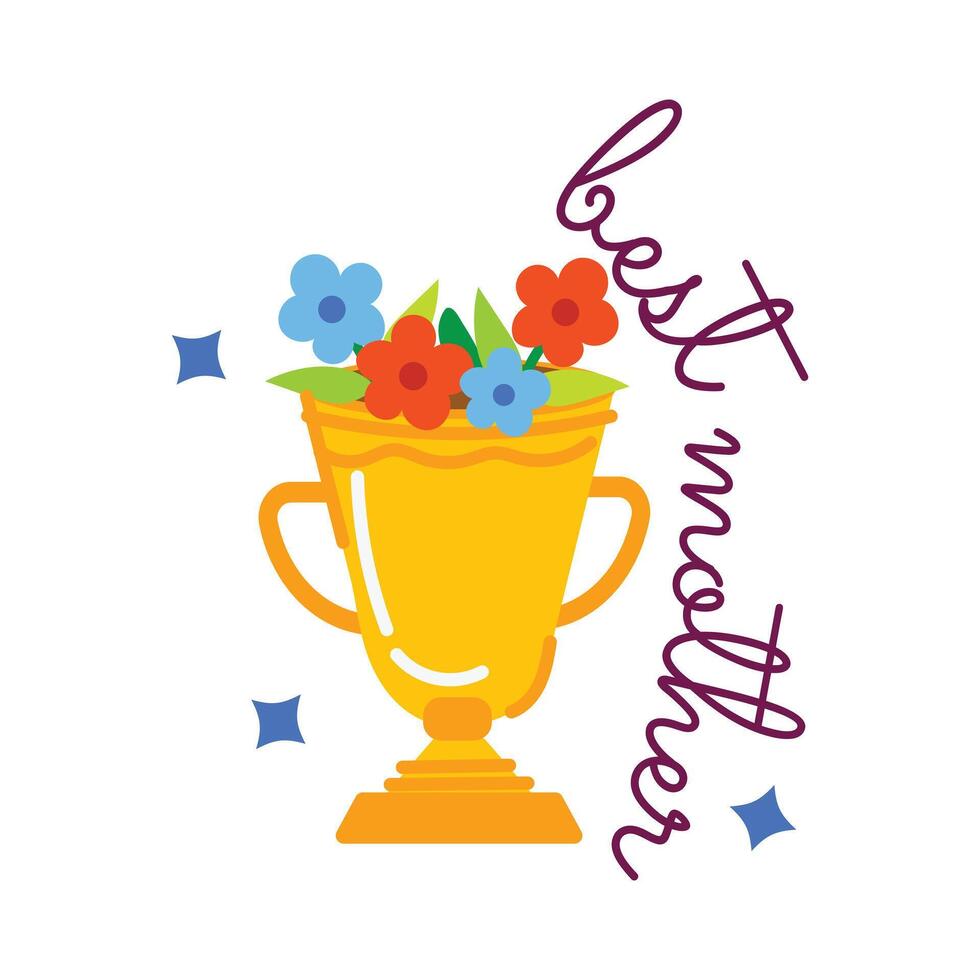 Trendy Best Mother vector