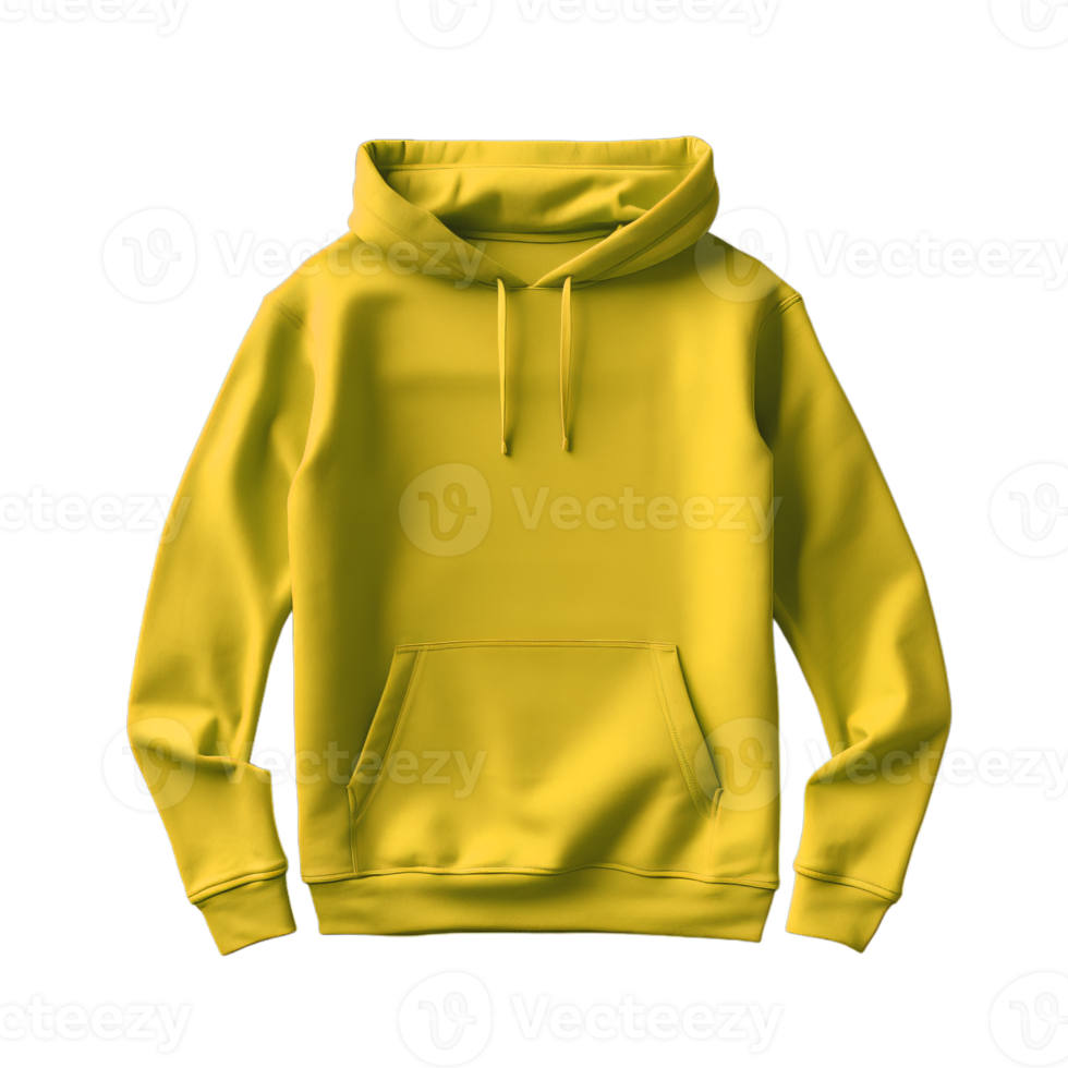 yellow hoodie tshirt on transparent background png