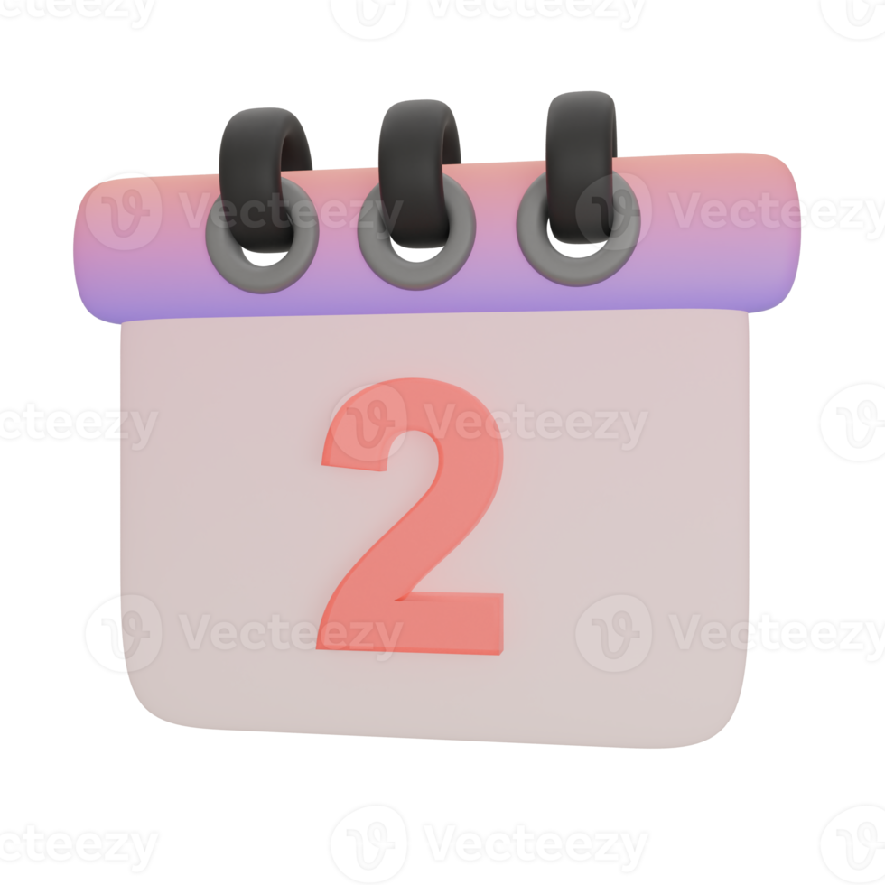 Calendar number  two png