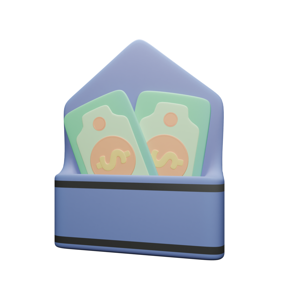 The envelope contains cash png