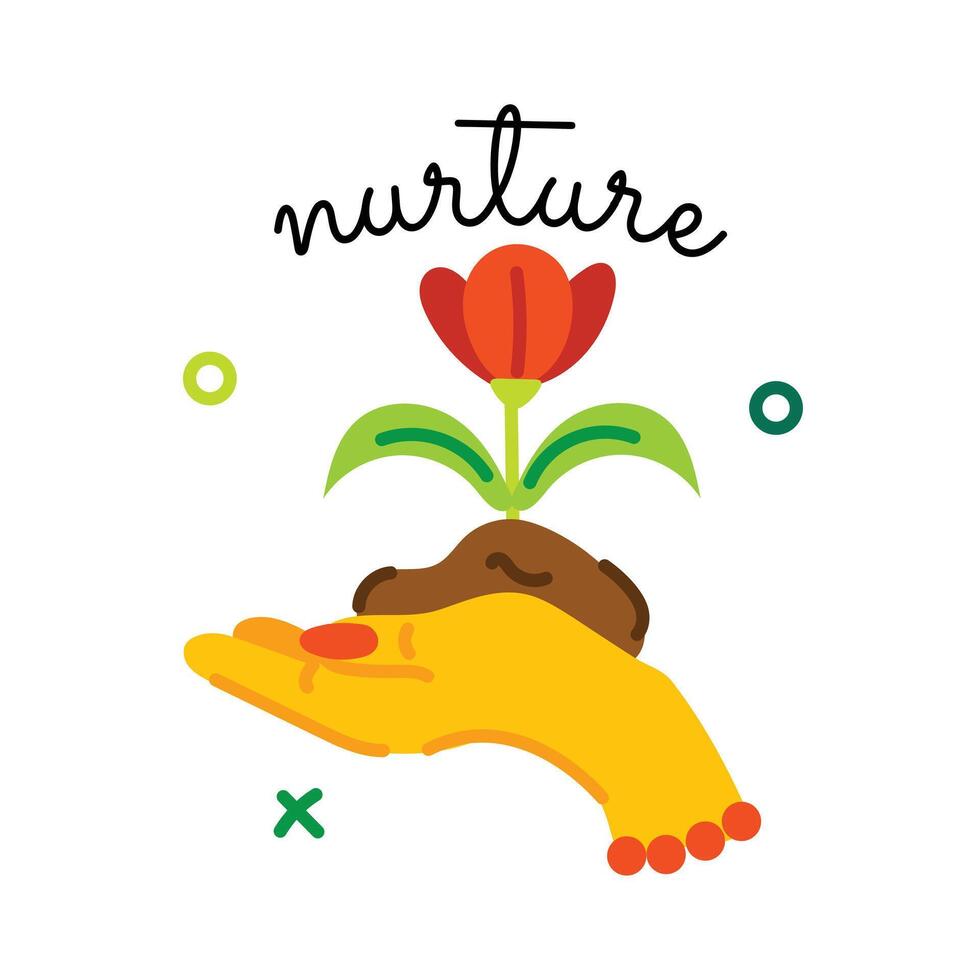 Trendy Nurture Concepts vector