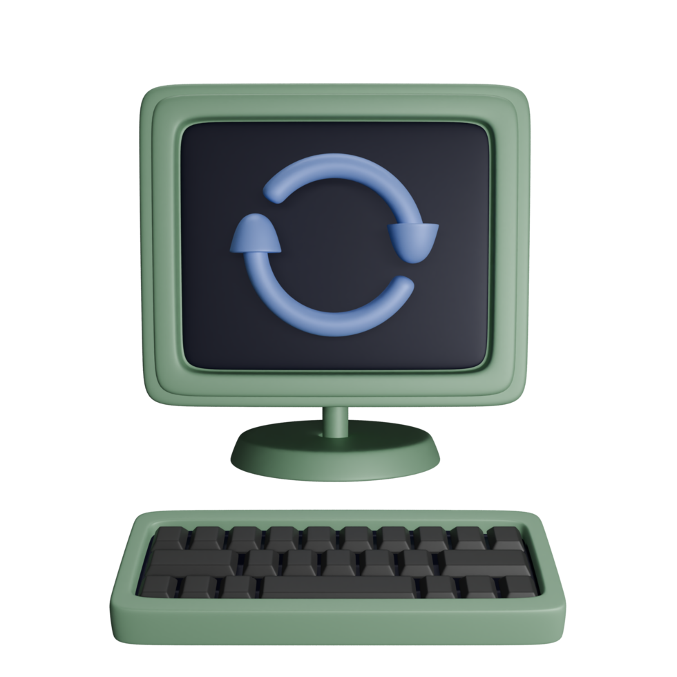 Computer machine is undergoing recyle for updates png