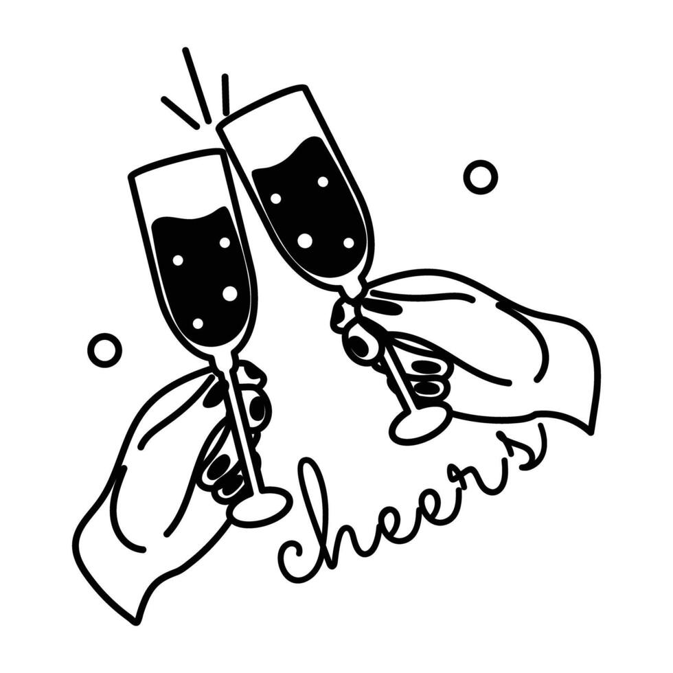 Trendy Drink Cheers vector