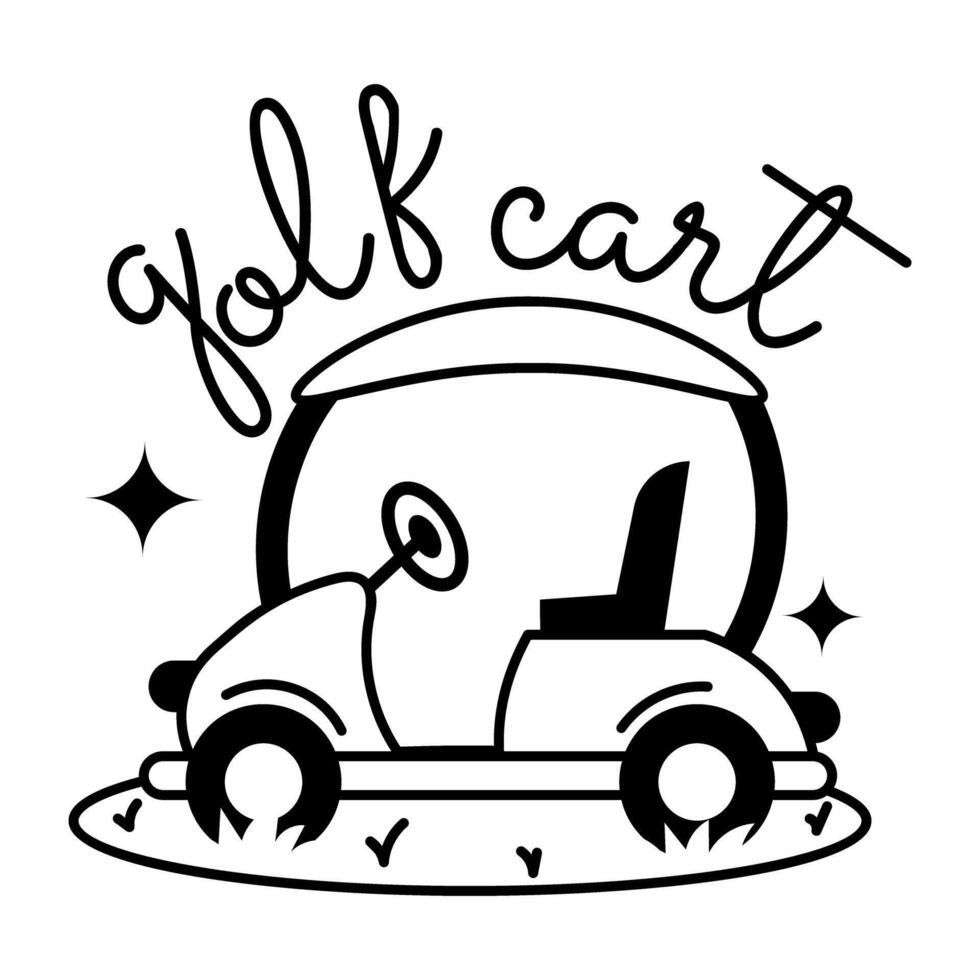 Trendy Golf Cart vector