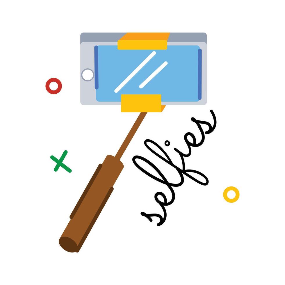 Trendy Selfie Stick vector