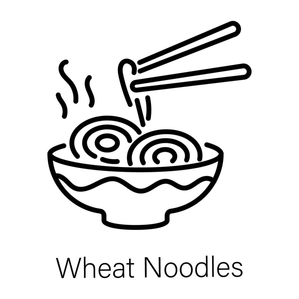 Trendy Wheat Noodles vector