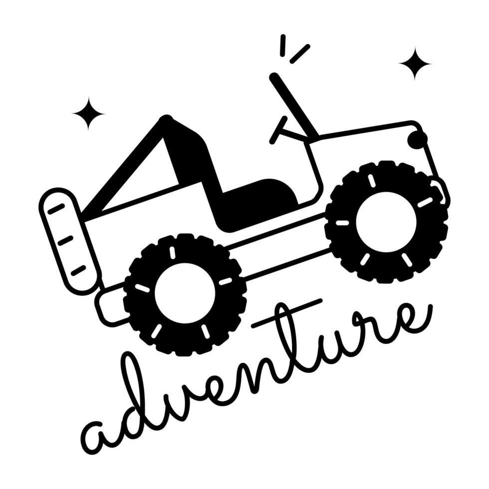 Trendy Jeep Adventure vector