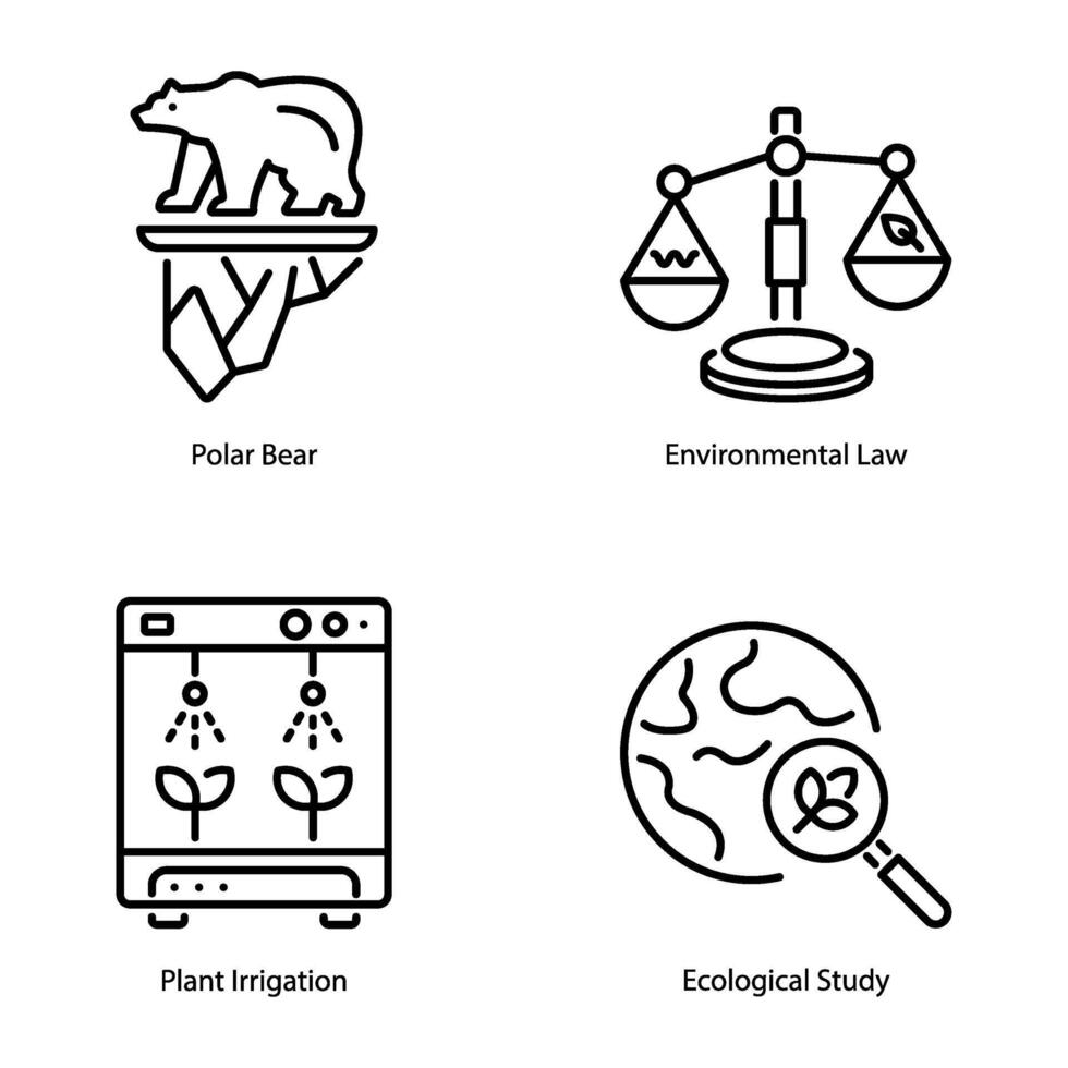 Set of Eco Science Line Icons vector