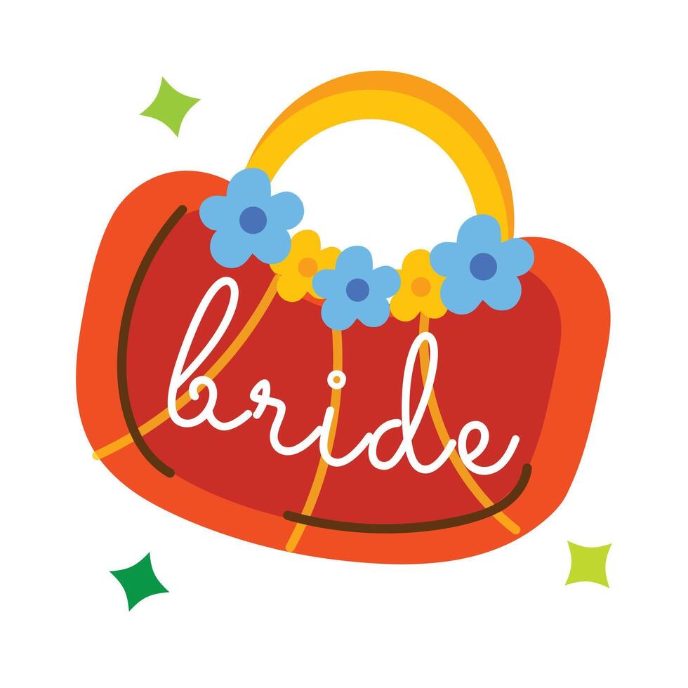 Trendy Bridal Purse vector