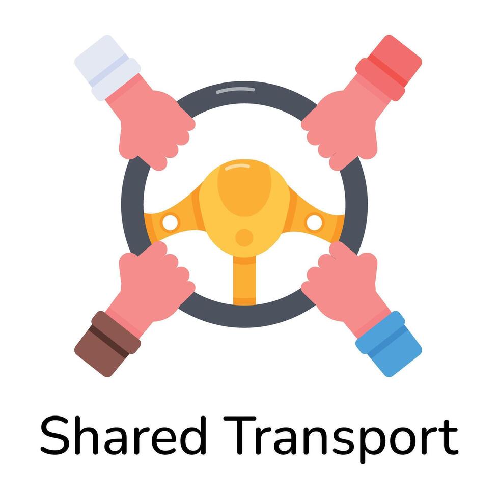 Trendy Shared Transport vector