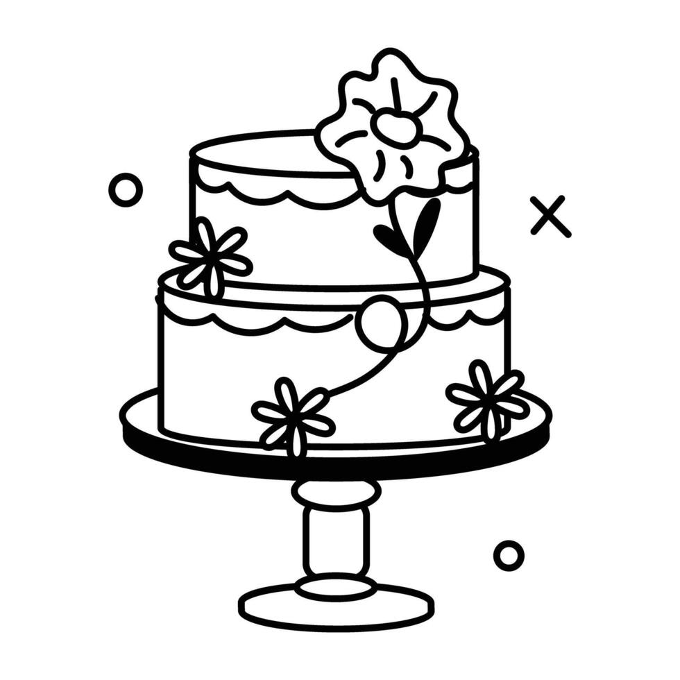 Trendy Wedding Cake vector