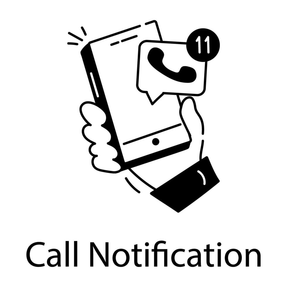 Trendy Call Notification vector