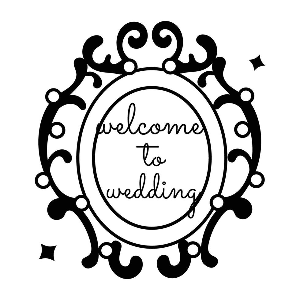 Trendy Wedding Frame vector