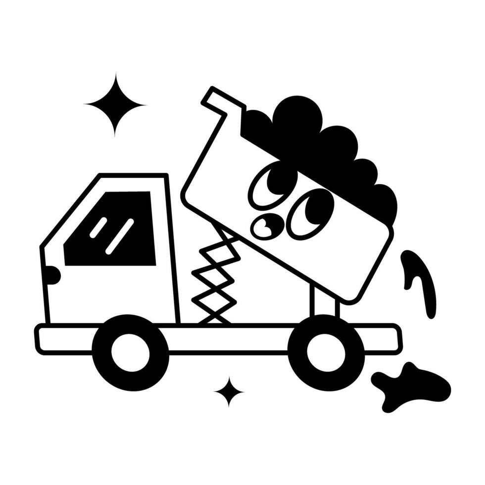 Trendy Dump Truck vector