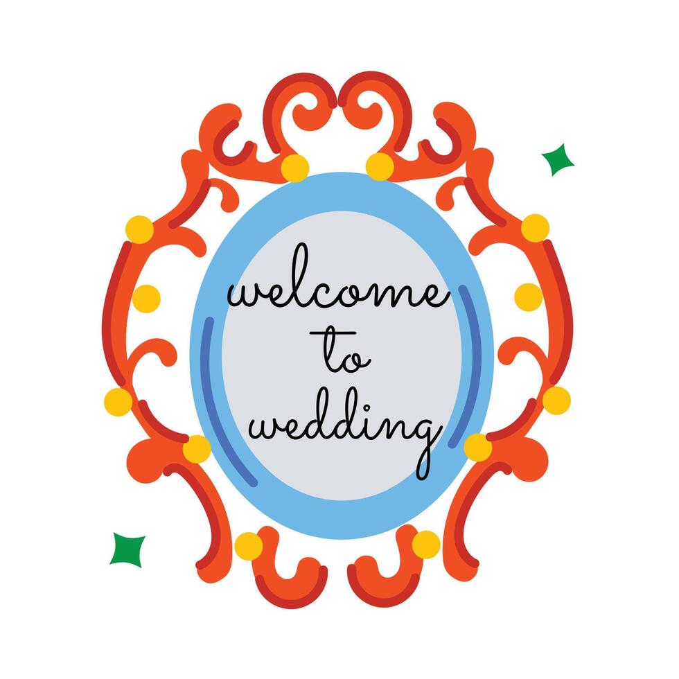 Trendy Wedding Frame vector