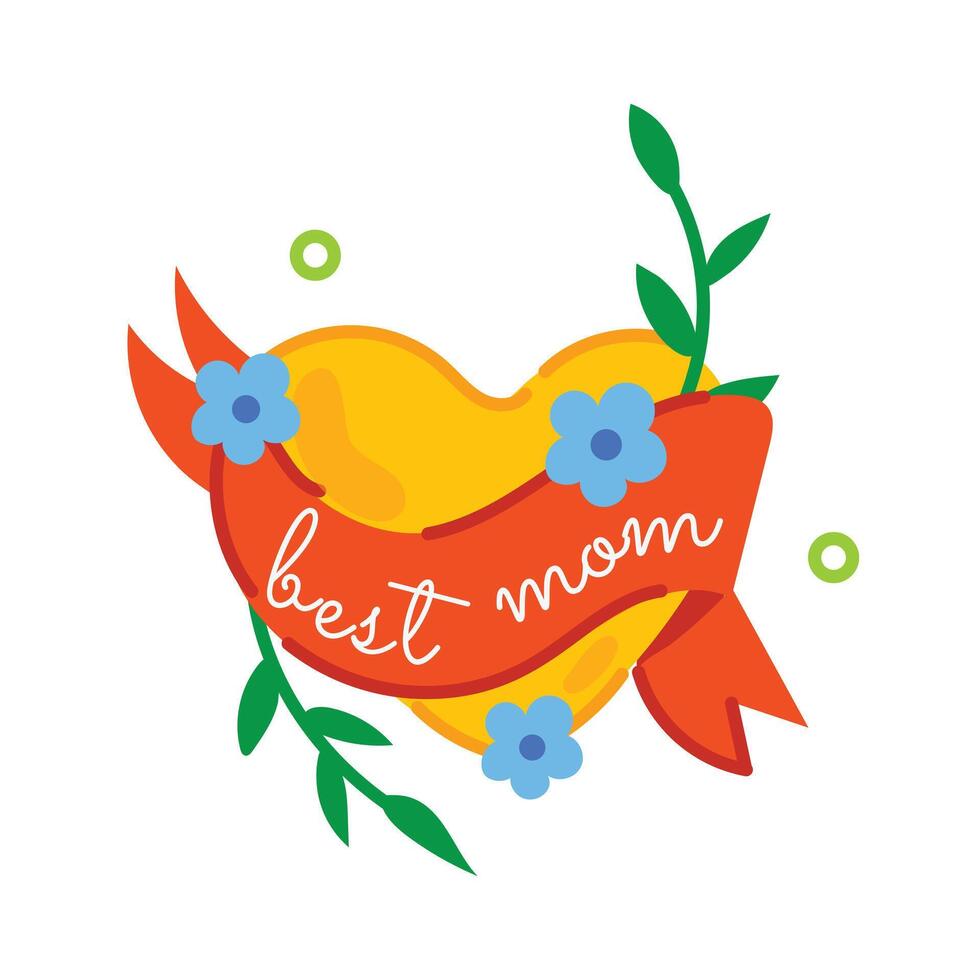 Trendy Best Mom vector