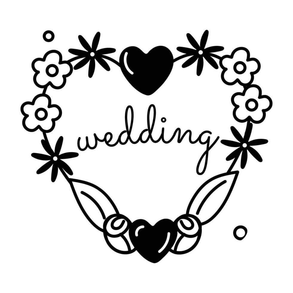 Trendy Heart Wreath vector