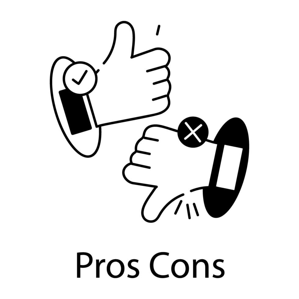 Trendy Pros Cons vector