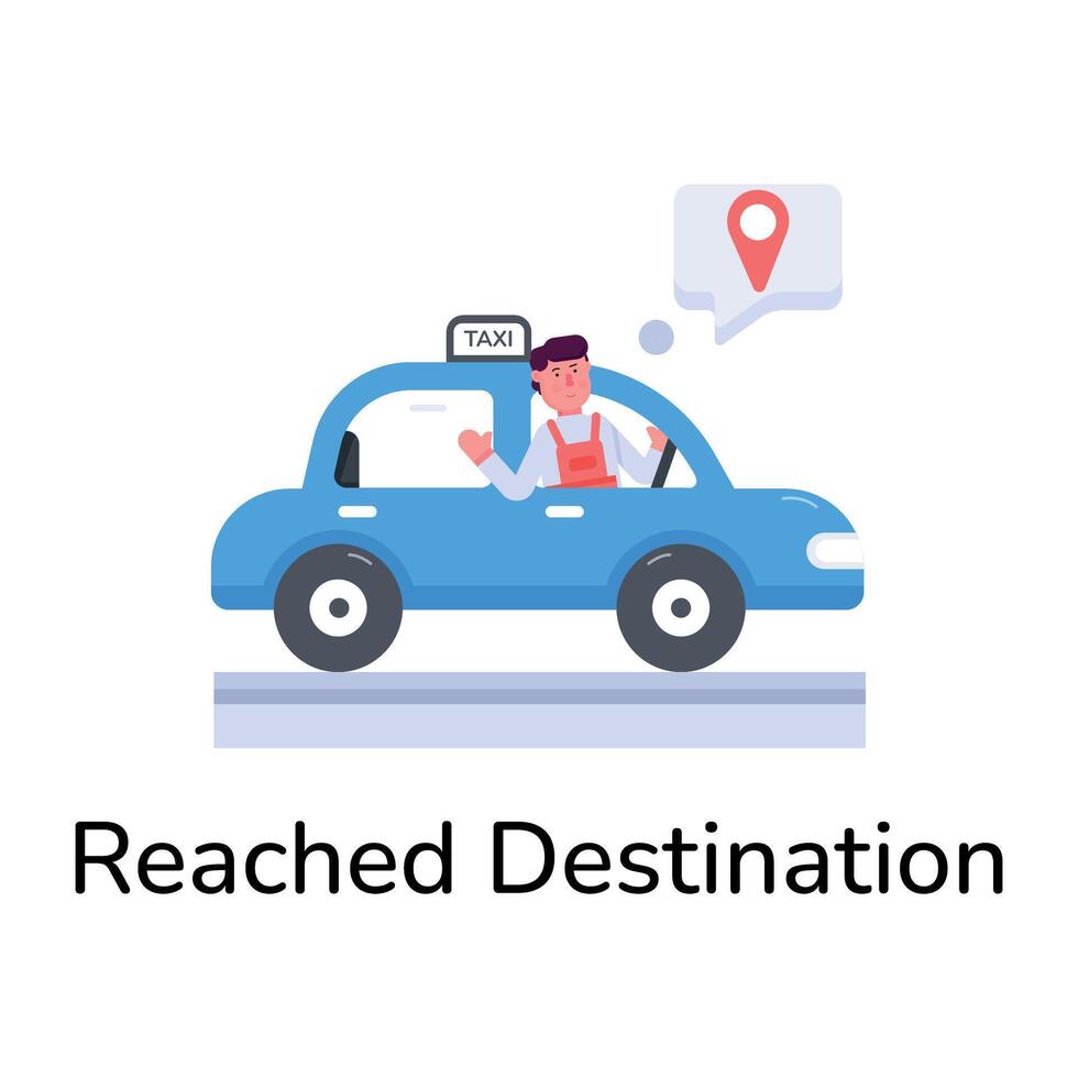 Trendy Reached Destination vector