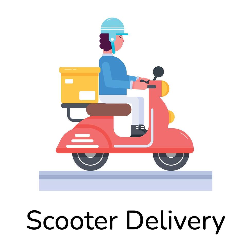 Trendy Scooter Delivery vector