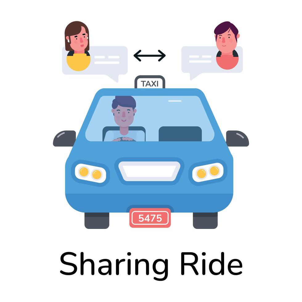 Trendy Sharing Ride vector