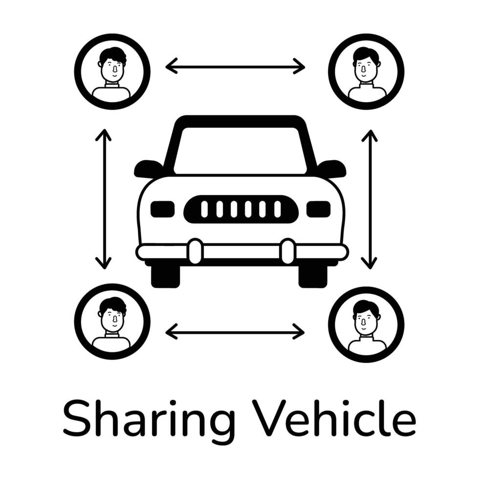 Trendy Sharing Vehicle vector