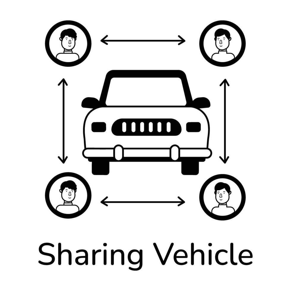 Trendy Sharing Vehicle vector