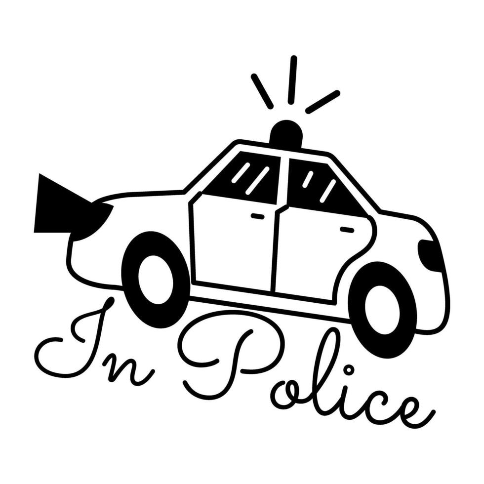 Trendy Police Car vector