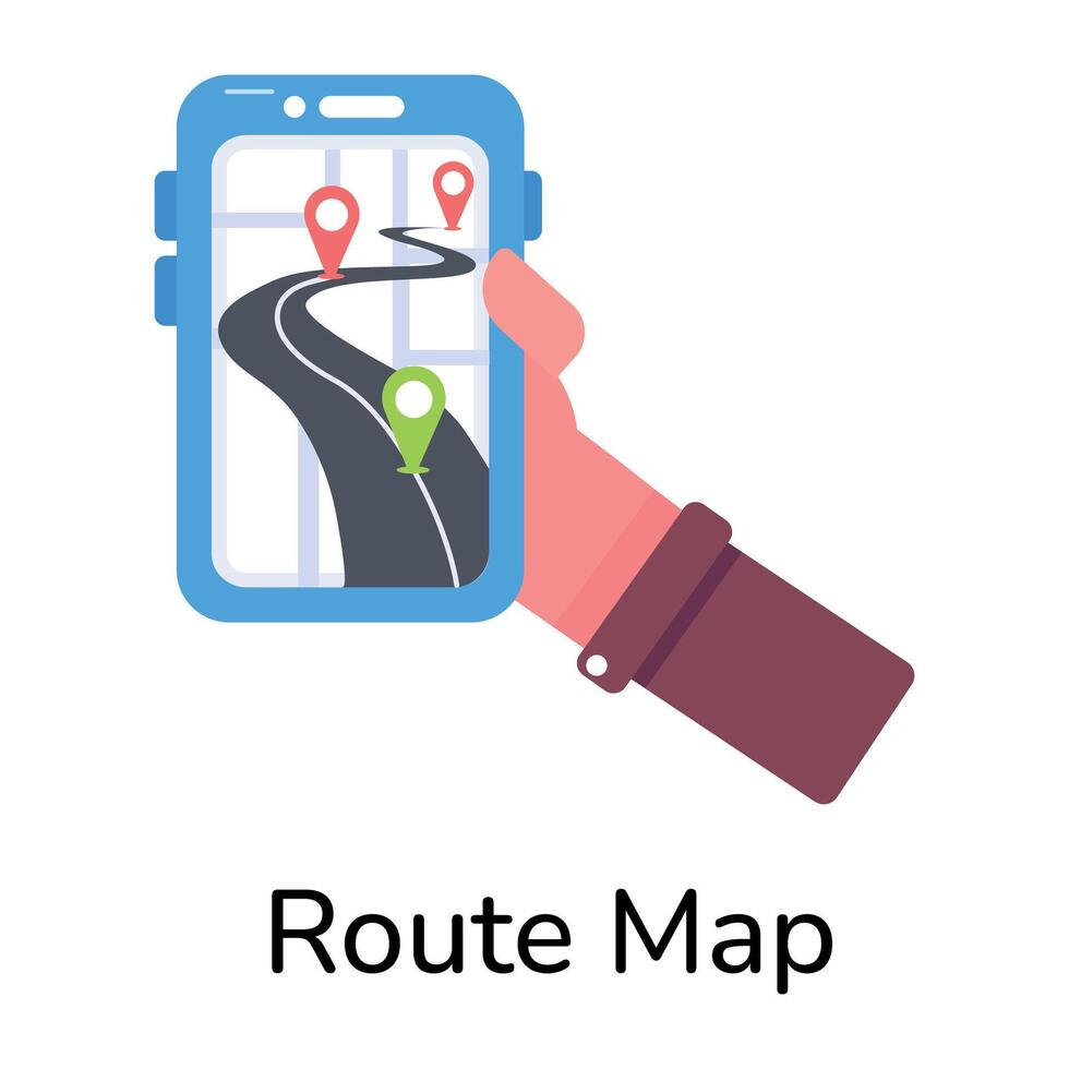 Trendy Route Map vector