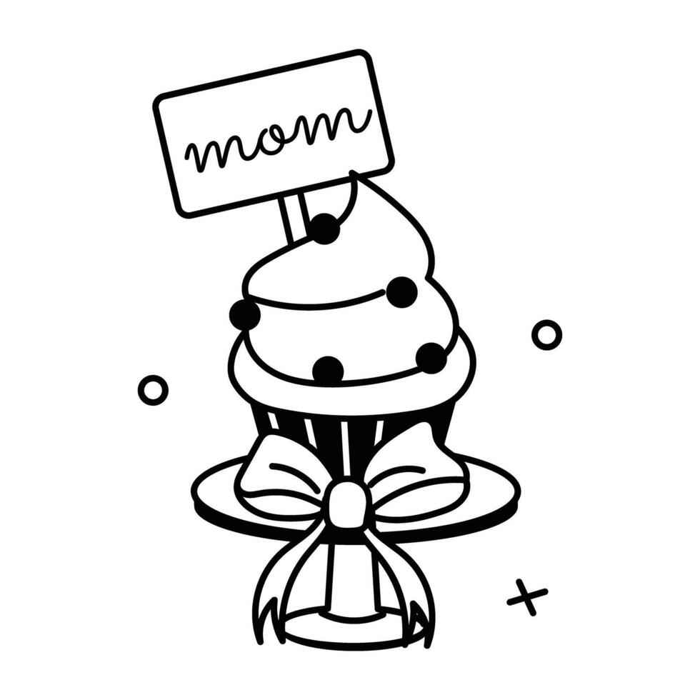 Trendy Mom Cupcake vector