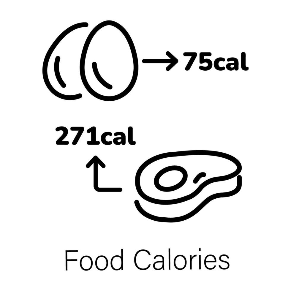 de moda comida calorías vector