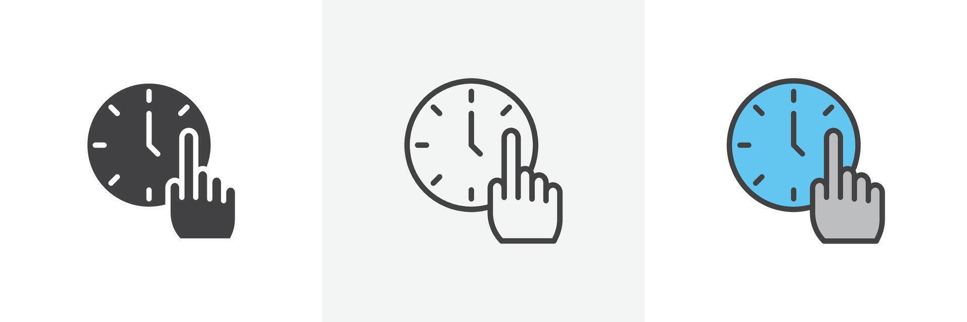 especificar a hora icono vector