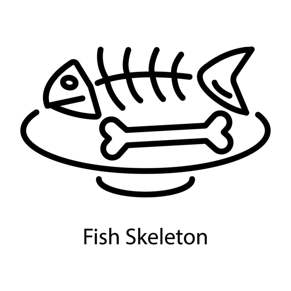 Trendy Fish Skeleton vector