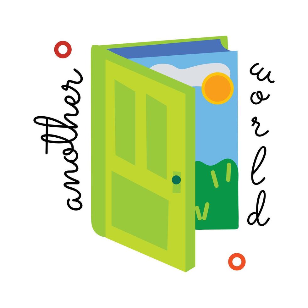 puerta abierta de moda vector