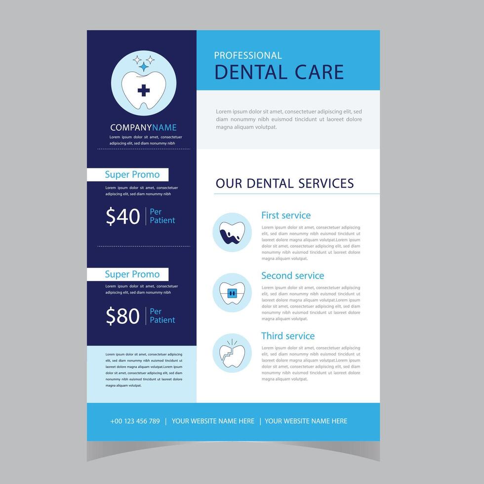 Corporate business cover and back page a4 flyer design template for print vector