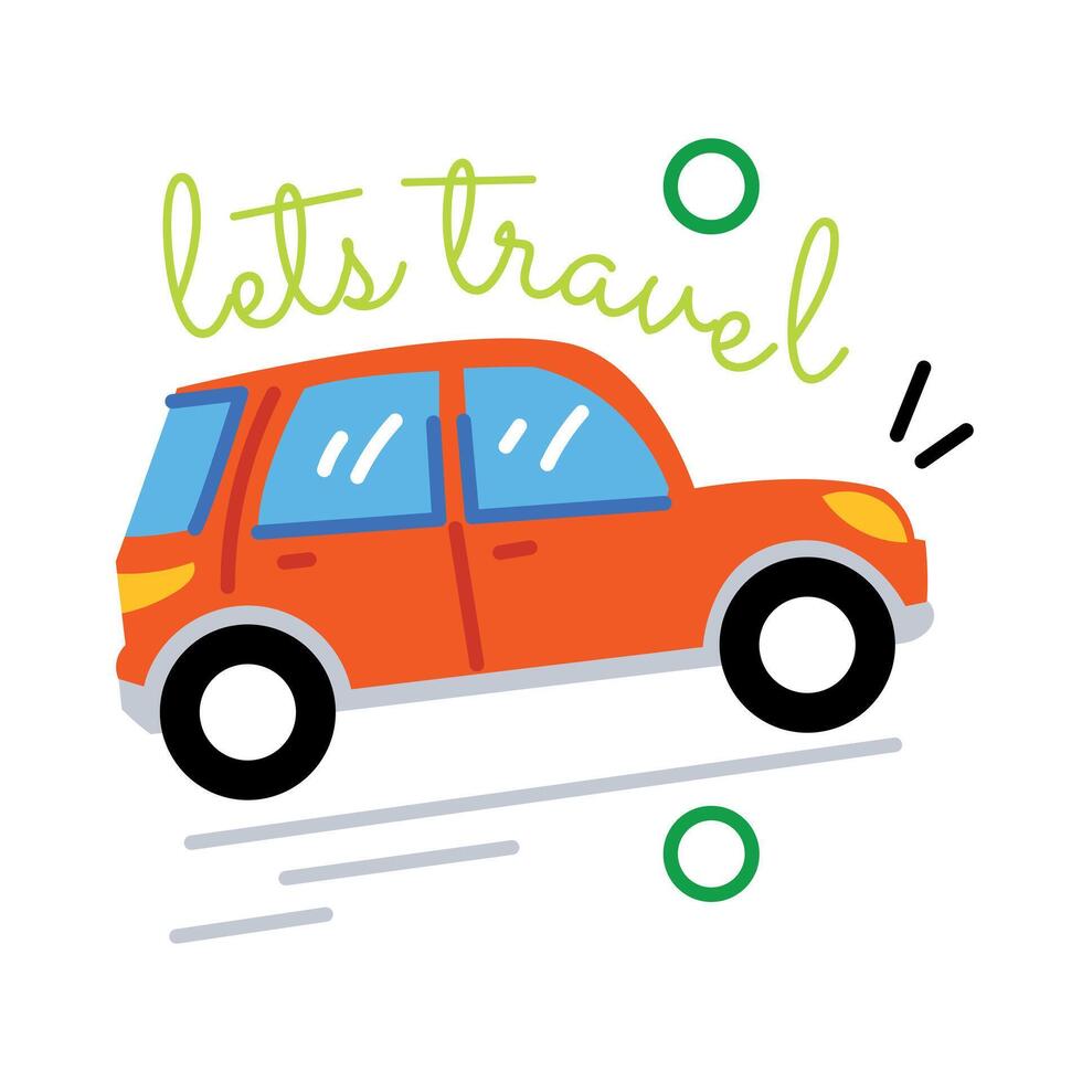 Trendy Lets Travel vector