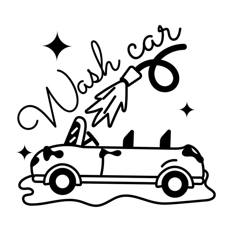 Trendy Wash Car vector