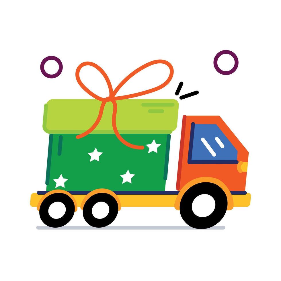 Trendy Gift Delivery vector