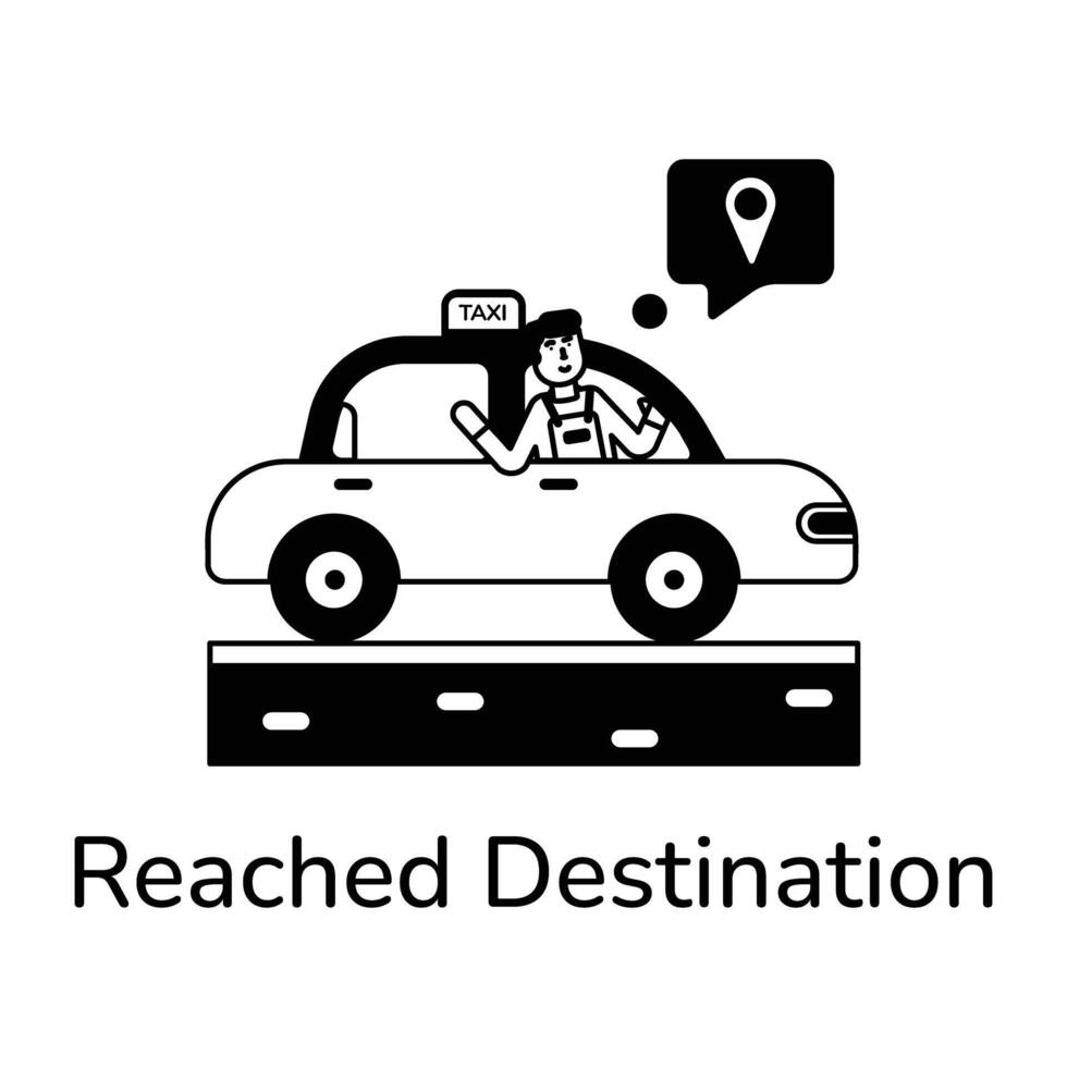 Trendy Reached Destination vector