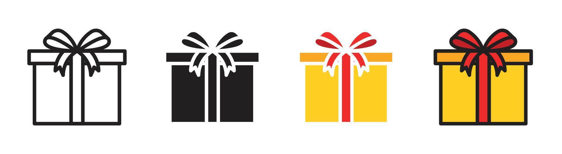Gift box with ribbon icon vector
