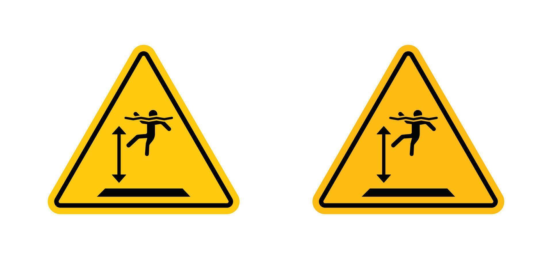 Deep water warning sign vector