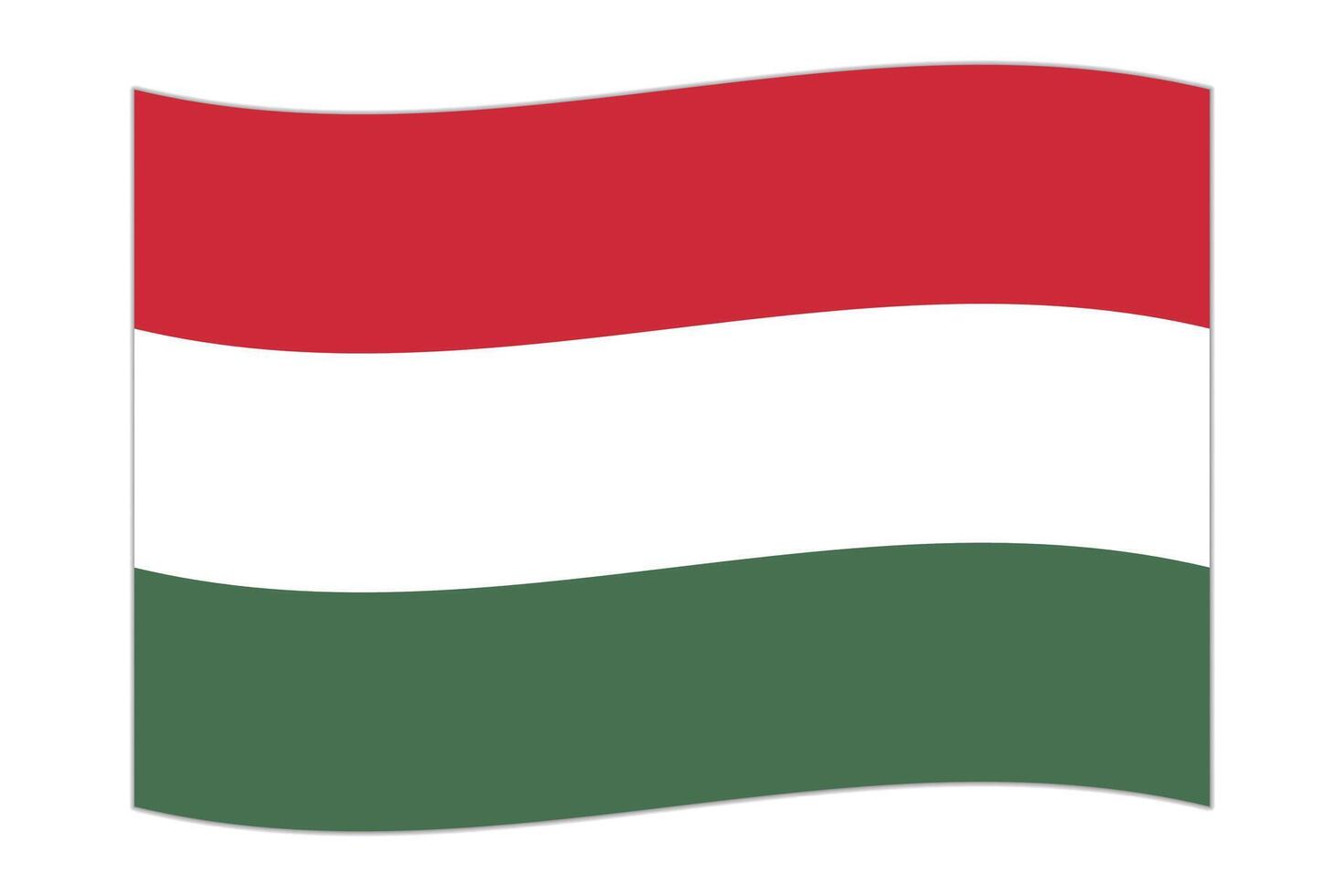 Waving flag of the country Hungary. Vector illustration.
