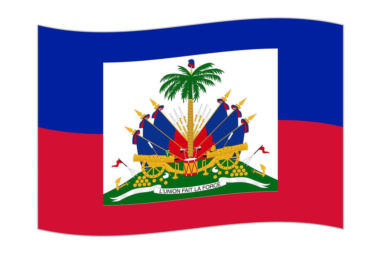 ondeando la bandera del país Haití. ilustración vectorial vector